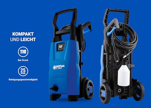 Nilfisk Hochdruckreiniger C 110 Bar Schaumsprüher Kompakt-Flächenreiniger - Mini Pressure Washer Für Terrassen, Werkstätten und Autos (1400 W) – Bild 2