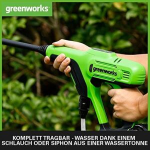 Alternative view of Greenworks Tools Akku-Druckreiniger G24PW (Li-Ion 24V 300 Watt Motorleistung 24 bar Druck 180 l/h Durchflussmenge 5-Fach Düse 6m Schlauch ohne Akku und Ladegerät) Green, Grey, Black