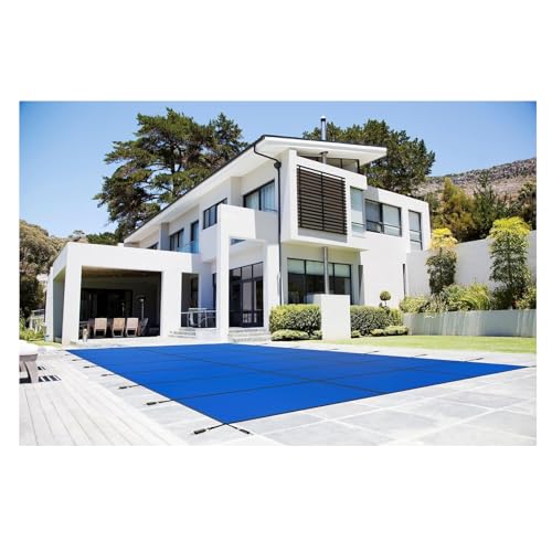 Sicherheitsabdeckung Für Einbaupools, Rechteckige Sicherheitsabdeckung Für Einbaupools, Netzabdeckung Für Einbaupools, Für Schwimmbecken, Hardware(Blue,Dia 5.8m(19ft))