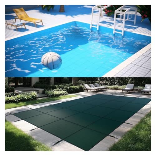 Poolabdeckungen Für Einbaupools, Rechteckige Pool-Sicherheitsabdeckungen Mit Guter Regendurchlässigkeit, Inklusive Installationshardware Für Schwimmbäder(Blue,Dia 6m(20ft))