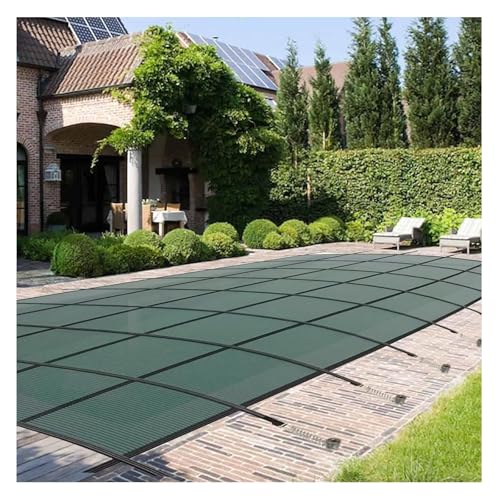 Pool-Sicherheitsabdeckung, Rechteckige Sicherheitsabdeckung Für In Den Boden Eingelassene Pools, Solide Sicherheitsabdeckung Aus Grünem Netzgewebe(Green,Dia 7.6m(25ft))