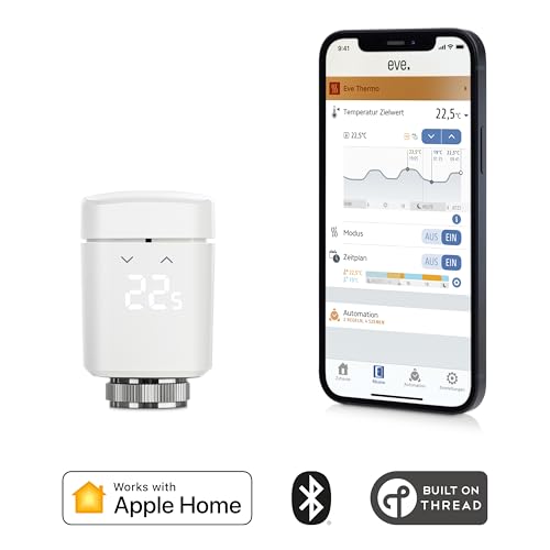 Eve Thermo (Apple Home) 4er Set - Smartes Heizkörperthermostat, Made in Germany, spart Heizkosten, smarte Heizungssteuerung, einfach installiert, Stiftung Warentest geprüft, Thread – Bild 3