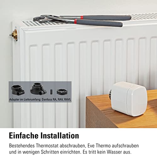 Eve Thermo (Apple Home) 4er Set - Smartes Heizkörperthermostat, Made in Germany, spart Heizkosten, smarte Heizungssteuerung, einfach installiert, Stiftung Warentest geprüft, Thread – Bild 7