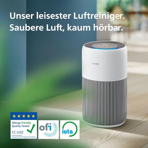 Philips Luftreiniger 2200 Series, HEPA NanoProtect Aktivkohlefilter, CADR 400m³/h für 104m², Allergiker, Ultra-leise, Intelligenter und langlebiger Filter (AC2210/10) – Bild 3