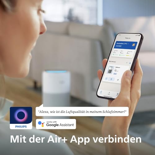 Philips Luftreiniger 2200 Series, HEPA NanoProtect Aktivkohlefilter, CADR 400m³/h für 104m², Allergiker, Ultra-leise, Intelligenter und langlebiger Filter (AC2210/10) – Bild 8