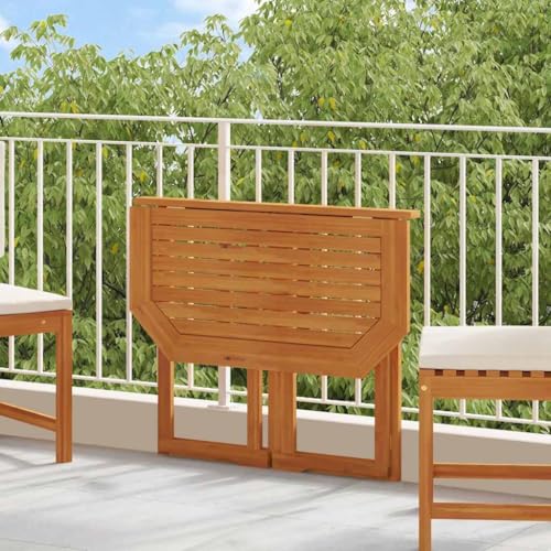 vidaXL Akazie Massiv Balkontisch Klapptisch Gartentisch Terrassentisch Tisch – Bild 2