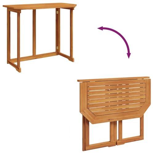 vidaXL Akazie Massiv Balkontisch Klapptisch Gartentisch Terrassentisch Tisch – Bild 8