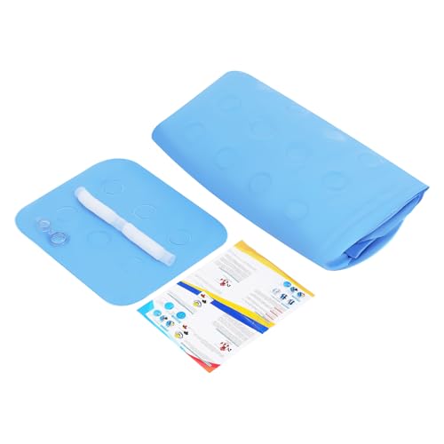 OUKANING Aufblasbare Badewanne Erwachsene 160x84x64cm, Faltbare Badewanne mit Abdeckung, Inflatable Bathtub mit Entwässerung, Massage Boden, Getränkehalter und verstellbarem Kopfkissen, Blau – Bild 9