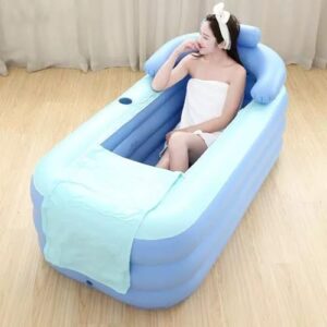 Alternative view of Aufblasbare Badewanne, PVC, faltbar, aufblasbare Badewanne für Erwachsene, mit Sitzmatte, faltbar, Badartikel für Frauen, Mädchen, Familie, Teenager, Söhne, Tochter, Ehemann, für Männer und Kinder