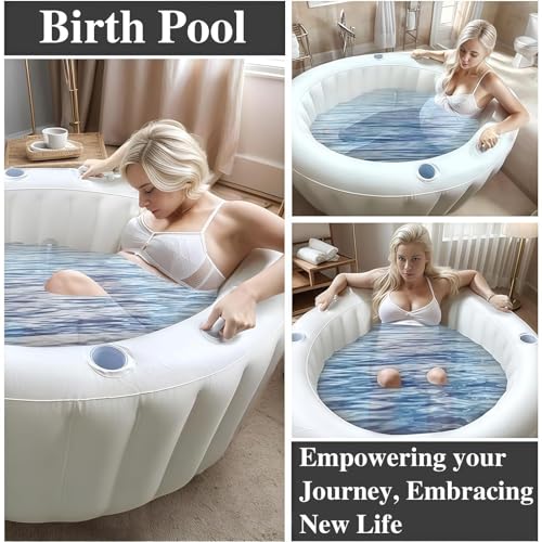 MIDUOLAI Premium-Geburtswanne, Geburtsbecken In Cremigem Marshmallow, Geburtswanne FüR Zu Hause, Zum Entspannen Und Schwimmen FüR Kinder,Weiß – Bild 3