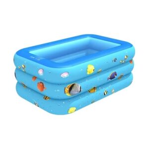 Verdicken Sie großes aufblasbares Schwimmbecken, rechteckiges, PVC-Planschbecken, Badewanne, Sommer-Outdoor-Spielzeug for die Familie(Blue 3-130cm)