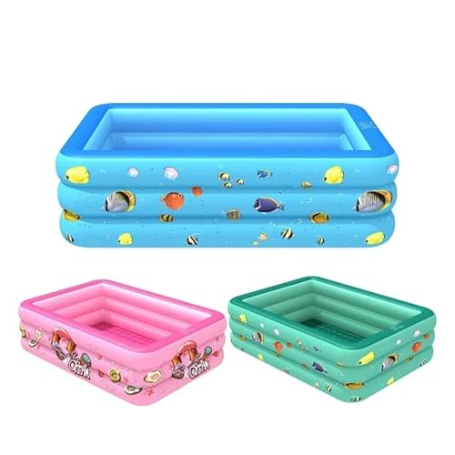 Verdicken Sie großes aufblasbares Schwimmbecken, rechteckiges, PVC-Planschbecken, Badewanne, Sommer-Outdoor-Spielzeug for die Familie(Blue 3-130cm) – Bild 2