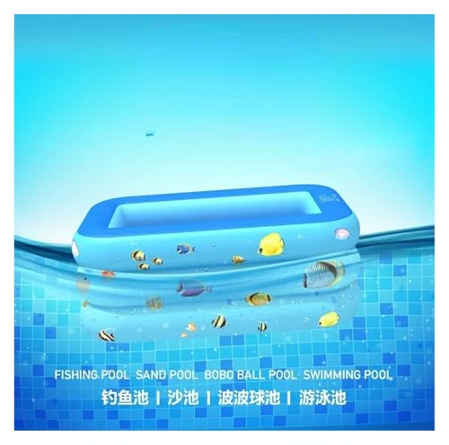 Verdicken Sie großes aufblasbares Schwimmbecken, rechteckiges, PVC-Planschbecken, Badewanne, Sommer-Outdoor-Spielzeug for die Familie(Blue 3-130cm) – Bild 3