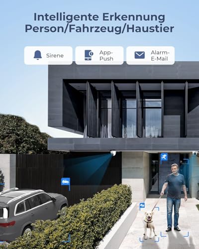 Reolink 12MP Überwachungskamera Set Aussen, 8X PoE IP Kamera Outdoor Innen, 16CH 4TB HDD NVR, Spotlights, Personen-/Fahrzeugerkennung, 2-Wege-Audio, 24/7 Aufnahme, Farb-/IR-Nachtsicht, RLK16-1200D8-A – Bild 4
