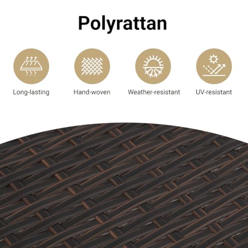 vidaXL Gartenstühle 4 STK., Gartenstuhl mit Kissen, Gartensessel Stuhl für Garten Balkon Terrasse, Sessel Stuhlset Gartenmöbel, Beigemischung Poly Rattan – Bild 4