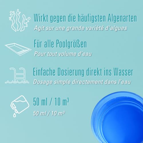 Bayrol Desalgin Classic 3 L - Lang anhaltender Schutz gegen die Entwicklung und das Wachstum von Algen. Wirkt gegen die häufigsten Algenarten, BauA No.: N-102109, Weiß – Bild 3