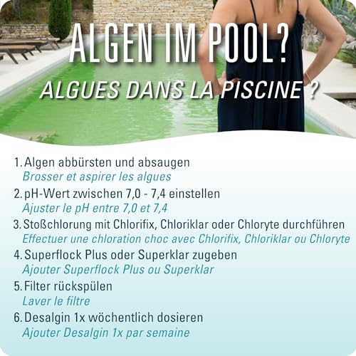 Bayrol Desalgin Classic 3 L - Lang anhaltender Schutz gegen die Entwicklung und das Wachstum von Algen. Wirkt gegen die häufigsten Algenarten, BauA No.: N-102109, Weiß – Bild 4