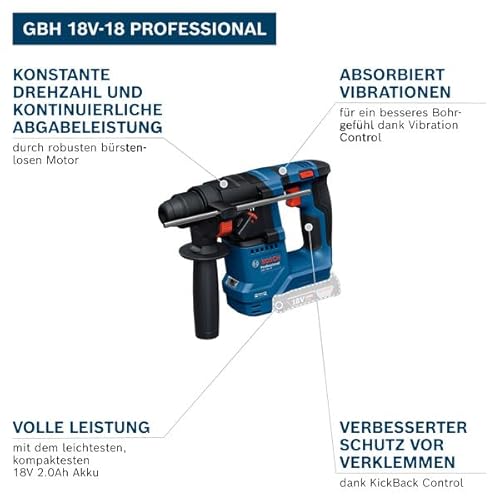 Bosch Professional 18V System Akku-Bohrhammer GBH 18V-18 (SDS plus) – Bild 3