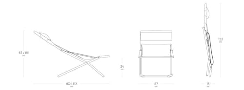 LAFUMA MOBILIER - Faltbare Mehrpositionen-Sonnenliege TRANSABED - Widerstandsfähiges Batyline-Gewebe - Sonnenliege für Terrasse, Pool und Garten - 3 Positionen, Höchster Komfort, Frankreich - Roggen – Bild 3