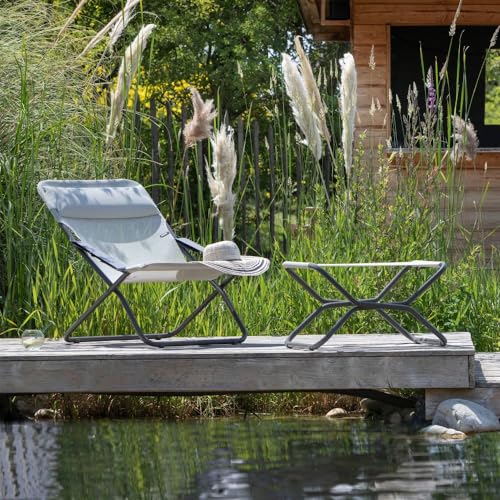 LAFUMA MOBILIER - Faltbare Mehrpositionen-Sonnenliege TRANSABED - Widerstandsfähiges Batyline-Gewebe - Sonnenliege für Terrasse, Pool und Garten - 3 Positionen, Höchster Komfort, Frankreich - Roggen – Bild 7