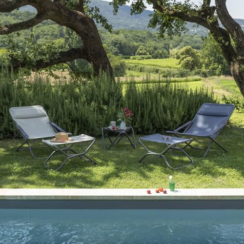 LAFUMA MOBILIER - Faltbare Mehrpositionen-Sonnenliege TRANSABED - Widerstandsfähiges Batyline-Gewebe - Sonnenliege für Terrasse, Pool und Garten - 3 Positionen, Höchster Komfort, Frankreich - Roggen – Bild 9