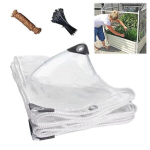 Wasserdichte transparente Plane, strapazierfähig, winddicht, Kunststoffabdeckung mit Ösen, regenbeständig, für Camping, Gartenmöbel, Carport, Pool, Pavillon (1,2 x 3,8 m)
