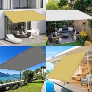 Alternative view of Sonnensegel Rechteckig mit Ösen 285 x 300 cm Rechteckig Wasserdicht Sonnenschutz Windschutz Sonnendach UV Schutz inkl Befestigungsseile für Garten Terrasse, Hellgrau