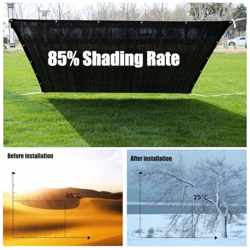 85 % UV-beständiges Schattentuch mit Ösen für Garten und Terrasse, Sichtschutznetz, 1 x 5 m bis 8 x 10 m, ideal für Gewächshäuser und Pergolen, 3 x 12 m – Bild 3