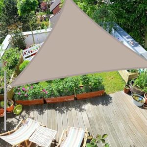 Sonnensegel, dreieckig, strapazierfähig, wasserdicht, UV-Block, 95 %, perfekt für Terrasse, Hinterhof, Terrasse, Rasen, Outdoor, Sonnenschutz für ultimativen Schutz, 3 x 3 x 3 m