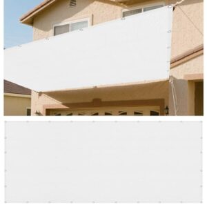 Sonnensegel Rechteckig Atmungsaktiv 240 x 360 cm Rechteckig Atmungsaktiv 98% UV Schutz Außenbereich Outdoor Sonnennetz inkl Befestigungsseile für Garten Balkon, Weiß