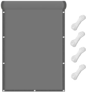 Rechteck Sonnensegel 145 x 530 cm Wasserdicht Quadratisch Balkon Sichtschutz Uv-Schutz-Polyestergewebe mit Seil Ideal für Schwimmbäder Partys Und Outdoor-Aktivitäten, Hellgrau