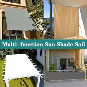 Alternative view of Rechteck Sonnensegel 145 x 530 cm Wasserdicht Quadratisch Balkon Sichtschutz Uv-Schutz-Polyestergewebe mit Seil Ideal für Schwimmbäder Partys Und Outdoor-Aktivitäten, Hellgrau