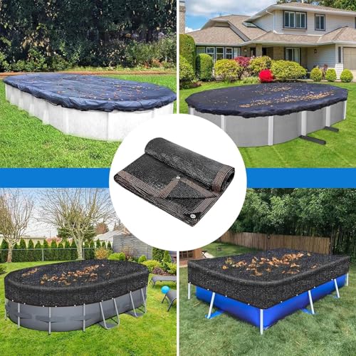 Pool-Laubnetz-Abdeckung, oval, Schwimmbad-Sonnenschutz, Laubnetz, oval, für den Winter, für Haus, Garten, Hof, Hotel, Outdoor – Bild 4