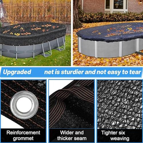 Pool-Laubnetz-Abdeckung, oval, Schwimmbad-Sonnenschutz, Laubnetz, oval, für den Winter, für Haus, Garten, Hof, Hotel, Outdoor – Bild 5