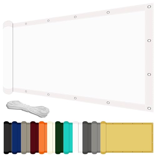 Sonnensegel Wasserdicht Rechteckig 250 x 450 cm mit UV Schutz Terrasse Sonnensegel Sonnenschutz Windschutz für Balkon Garten Terrasse, Weiß