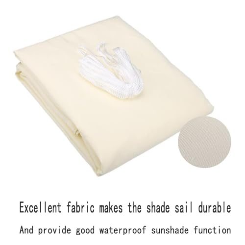 Sonnensegel Wasserdicht Rechteckig 250 x 450 cm mit UV Schutz Terrasse Sonnensegel Sonnenschutz Windschutz für Balkon Garten Terrasse, Weiß – Bild 7