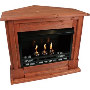 Kaminbau Mierzwa Gelkamin Ethanolkamin Kaminofen Eckkamin Rafael inkl. Zubehör Set - Kirschbaum