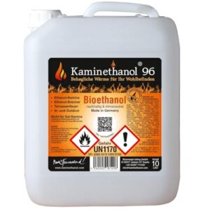 Kaminethanol Icking 120 Liter Bioethanol 96,6% (12 x 10 L) Premium Qualität - direkt vom Hersteller für Ethanol Kamine, Alkohol-Brenner, Terrasenfeuer, Raumfeuer und Gartenfackeln