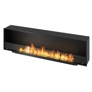 OutInFire Bioethanol-Kamin zum Einbau, aus Edelstahl, schmal, 200 cm