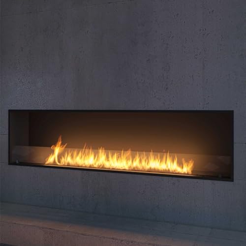 OutInFire Bioethanol-Kamin zum Einbau, aus Edelstahl, schmal, 200 cm – Bild 2