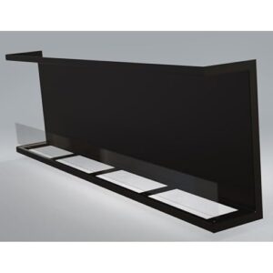 Dugez Italia Dreiseitiger Kamin Modell Chalet 150 x 40 cm offen rechts und links mit Frontglas Thermo-Kamin hergestellt in Italien