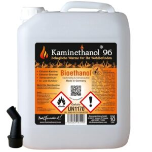 150L Bioethanol 96,6% Ethanol 150Liter Bio Alkohol 10 L Kanister Kamin Ausgießer