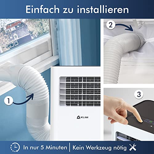 KLIM K9000 | 3-in-1 mobile Klimaanlage NEU mit integrierter Entfeuchtungsfunktion, Ventilator und Kühlmodus Fernbedienung 9000 BTU tragbare Klimaanlage mobil 5 JAHRE SCHUTZ – Bild 6