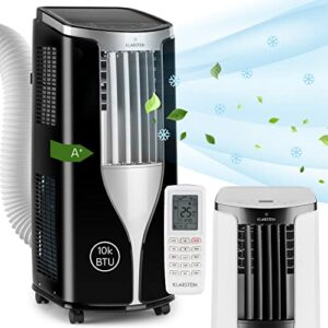 Klarstein Mobile Klimaanlage mit Abluftschlauch, 3-in-1 Klimagerät mit Ventilator & Luftentfeuchter, Kleine & Portable für Wohnung & Büro, Nachtmodus, 10000 BTU AC mit Niedrigem Verbrauch