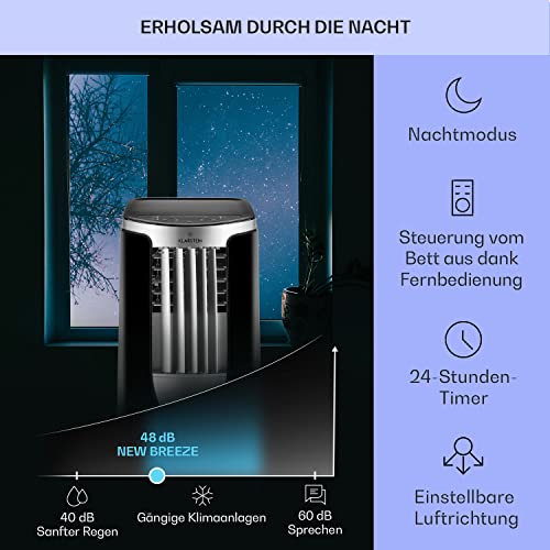 Klarstein Mobile Klimaanlage mit Abluftschlauch, 3-in-1 Klimagerät mit Ventilator & Luftentfeuchter, Kleine & Portable für Wohnung & Büro, Nachtmodus, 10000 BTU AC mit Niedrigem Verbrauch – Bild 5