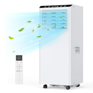 Klimaanlage Mobil 9000 BTU - Kühlen Entfeuchten Ventilato - 2.6KW Mobile Klimagerät mit Abluftschlauch - Leiser Betrieb <52 dB - Intelligente Steuerung Energiesparmodus - für Raumgröße bis 45㎡- Weiß