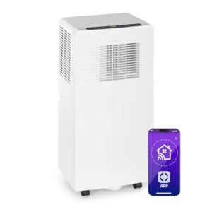 Klarstein Mobile Klimaanlage mit Abluftschlauch, 4-in-1 Klimagerät mit Ventilator, Luftentfeuchter & Nachtmodus, Kleine & Portable Klimaanlage für Wohnung & Büro, App-Steuerung, 7000 BTU