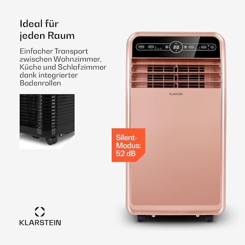 Klarstein Mobile Klimaanlage mit Abluftschlauch, 4-in-1 Klimagerät mit Ventilator, Luftentfeuchter & Nachtmodus, Kleine & Portable Klimaanlage mit App-Steuerung, 12000 BTU Niedrig Verbrauch – Bild 5