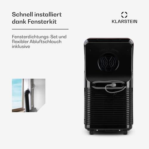 Klarstein Mobile Klimaanlage mit Abluftschlauch, 4-in-1 Klimagerät mit Ventilator, Luftentfeuchter & Nachtmodus, Kleine & Portable Klimaanlage mit App-Steuerung, 12000 BTU Niedrig Verbrauch – Bild 6