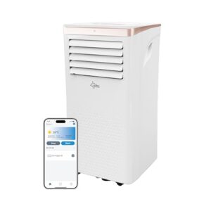 SUNTEC Mobiles Klimagerät Coolfixx 9000 BTU Design rosé App – Klimaanlage mobil und leise mit Smart App Steuerung – Entfeuchter für Räume bis 34 qm – Mobile Kühlung für zuhause – 9.000 BTU